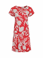 Weird Fish Red Orlando Linen Rich Pocket Dress - Image 8 of 8