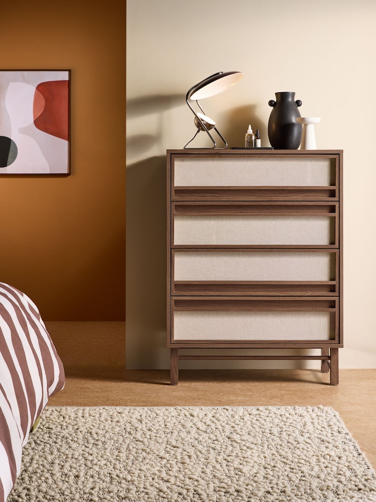 MADE.COM Dark Wood Effect Almelo 4 Drawer Chest - Image 1 of 5