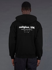 Religion Black UK Zip-Up Hoodie - Image 3 of 4