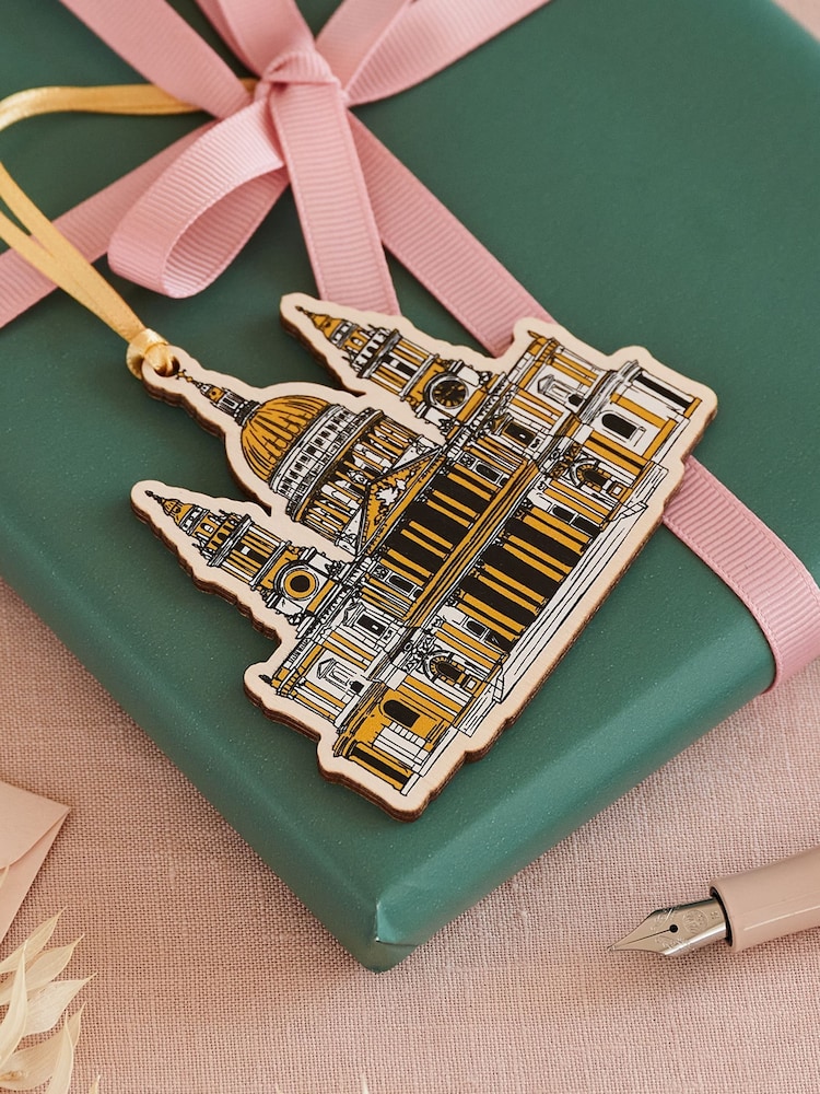 Victoria Eggs Set of 6 Gold and Black City of London Christmas Wooden Decorations - Image 2 of 6