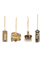 Victoria Eggs Set of 6 Gold and Black City of London Christmas Wooden Decorations - Image 5 of 6