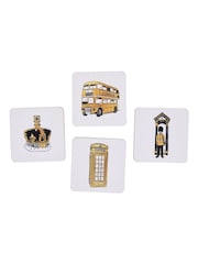 Victoria Eggs Set of 8 Gold and Black London Icons Coasters - Image 4 of 4