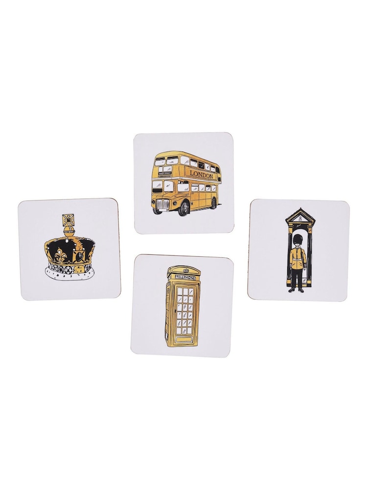 Victoria Eggs Set of 8 Gold and Black London Icons Coasters - Image 4 of 4