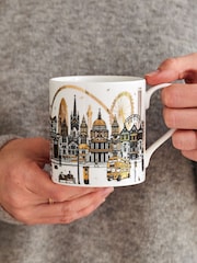 Victoria Eggs Set of 2 Gold and Black Quintessentially London Mugs - Image 1 of 6