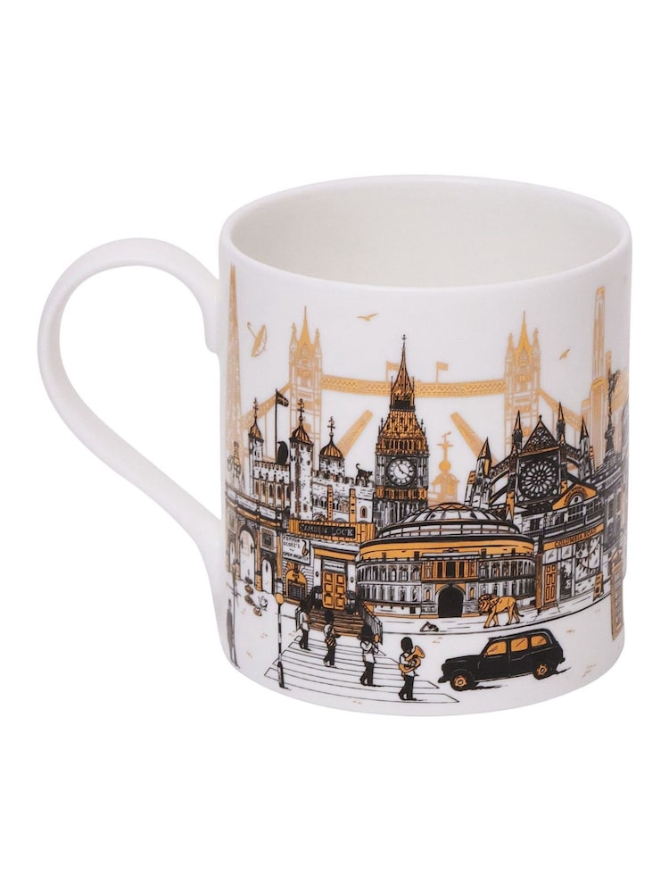Victoria Eggs Set of 2 Gold and Black Quintessentially London Mugs - Image 6 of 6