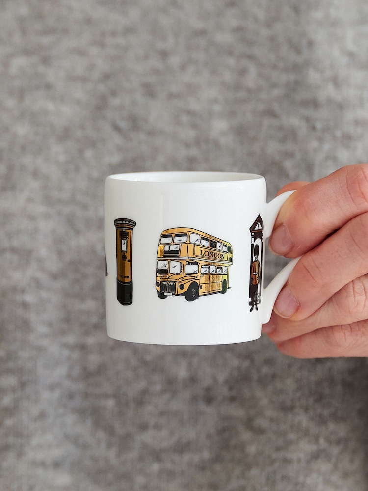 Victoria Eggs Set of 2 Gold and Black City of London Espresso Cups - Image 1 of 6
