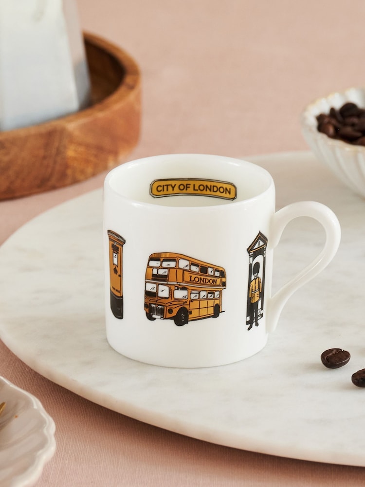 Victoria Eggs Set of 2 Gold and Black City of London Espresso Cups - Image 2 of 6