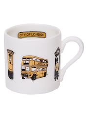 Victoria Eggs Set of 2 Gold and Black City of London Espresso Cups - Image 4 of 6