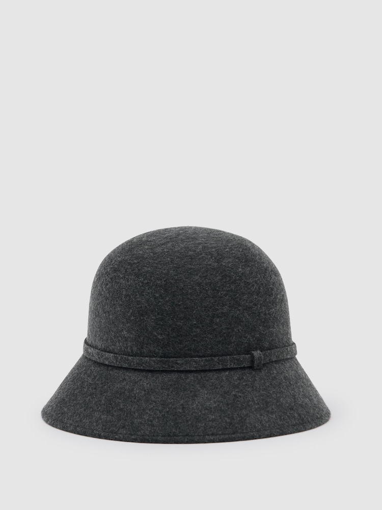 Reiss Grey Felicity Felted-Wool Bucket Hat - Image 1 of 5