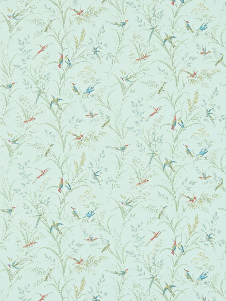 Sanderson Blue Tuileries A4 Wallpaper Sample - Image 1 of 1