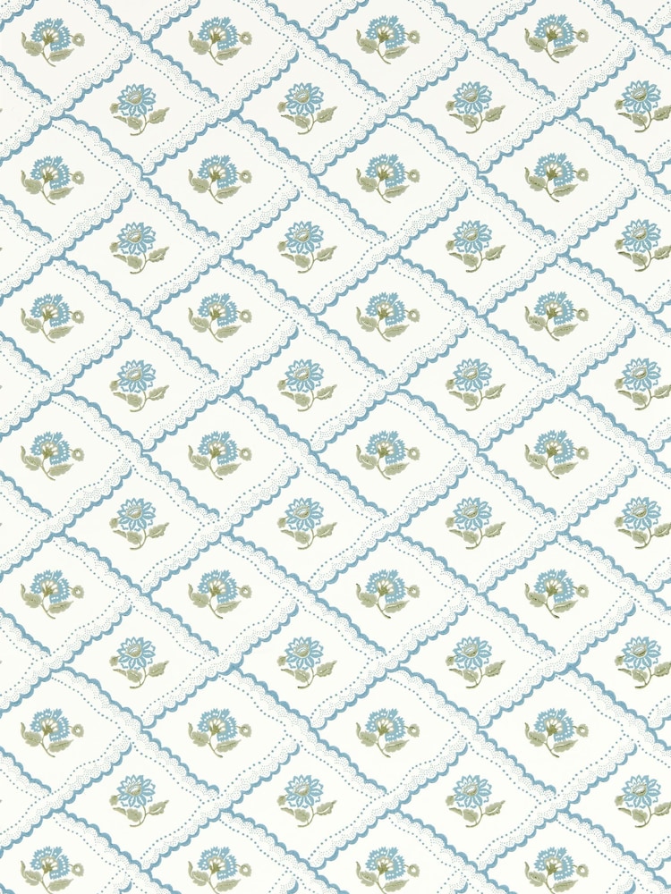 Sanderson Blue Fairdown A4 Wallpaper Sample - Image 1 of 1 Sanderson Blue Fairdown A4 Wallpaper Sample - Image 1 of 1