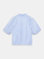 Mint Velvet Blue Stripe Polka Heart Puff Sleeve Shirt - Image 7 of 7