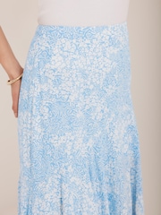 Mint Velvet Blue Floral Print Skirt - Image 4 of 8
