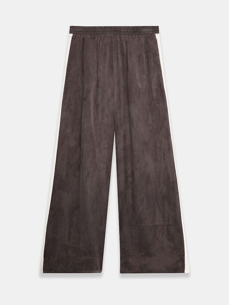 Mint Velvet Brown Side Stripe Wide Trousers - Image 8 of 8