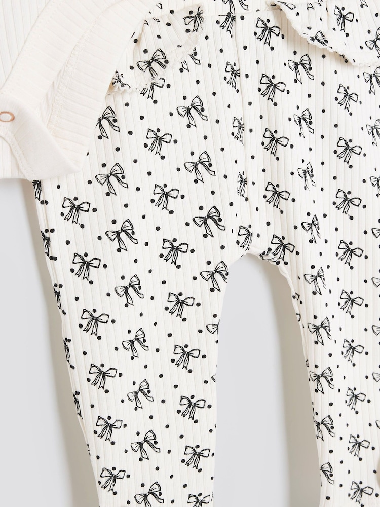 River Island Baby Girls Bow Print Bodysuit Set - Bild 4 von 4
