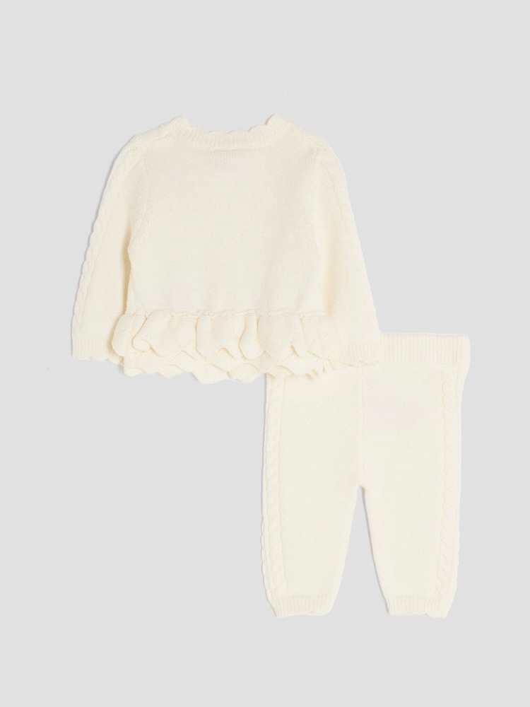 River Island Cream Baby Girls Peplum Cardigan - Image 2 of 5