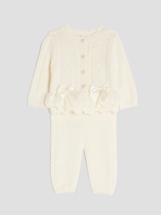 River Island Cream Baby Girls Peplum Cardigan - Image 3 of 5