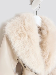 River Island Girls Faux Leather Fur Wrap Coat - Bild 4 von 4