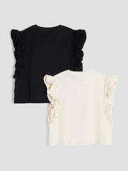 River Island Girls Frill T-Shirts 2 Pack - Bild 3 von 4