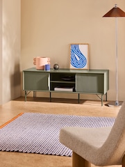 MADE.COM Green Elian Up to 50 Inch Sliding Door TV Unit - Image 1 of 5
