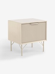 MADE.COM Ecru White Elian 1 Drawer Bedside Table - Image 4 of 5