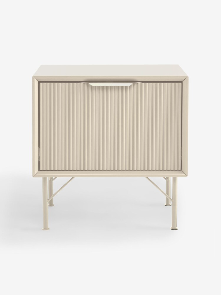 MADE.COM Ecru White Elian 1 Drawer Bedside Table - Image 5 of 5