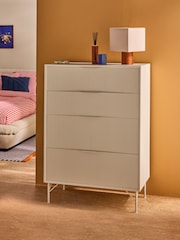 MADE.COM Ecru White Elian 4 Drawer Chest - Image 1 of 6
