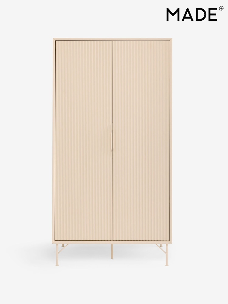 MADE.COM Ecru White Elian Double Wardrobe - Image 2 of 2
