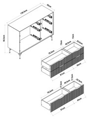 MADE.COM Ecru White Elian 6 Drawer Wide Painted Chest - Image 4 of 6