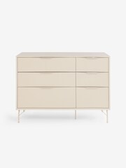 MADE.COM Ecru White Elian 6 Drawer Wide Painted Chest - Image 6 of 6