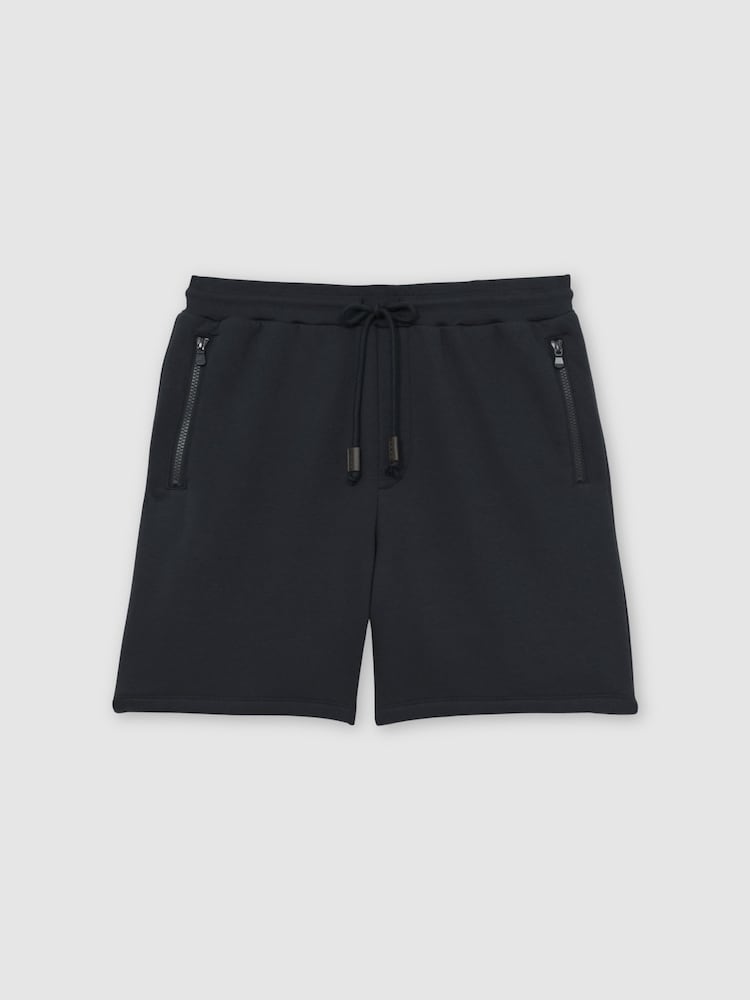 Reiss Navy Dusk Cotton-Blend Drawstring Shorts - Image 2 of 6 Reiss Navy Dusk Cotton-Blend Drawstring Shorts - Image 2 of 6
