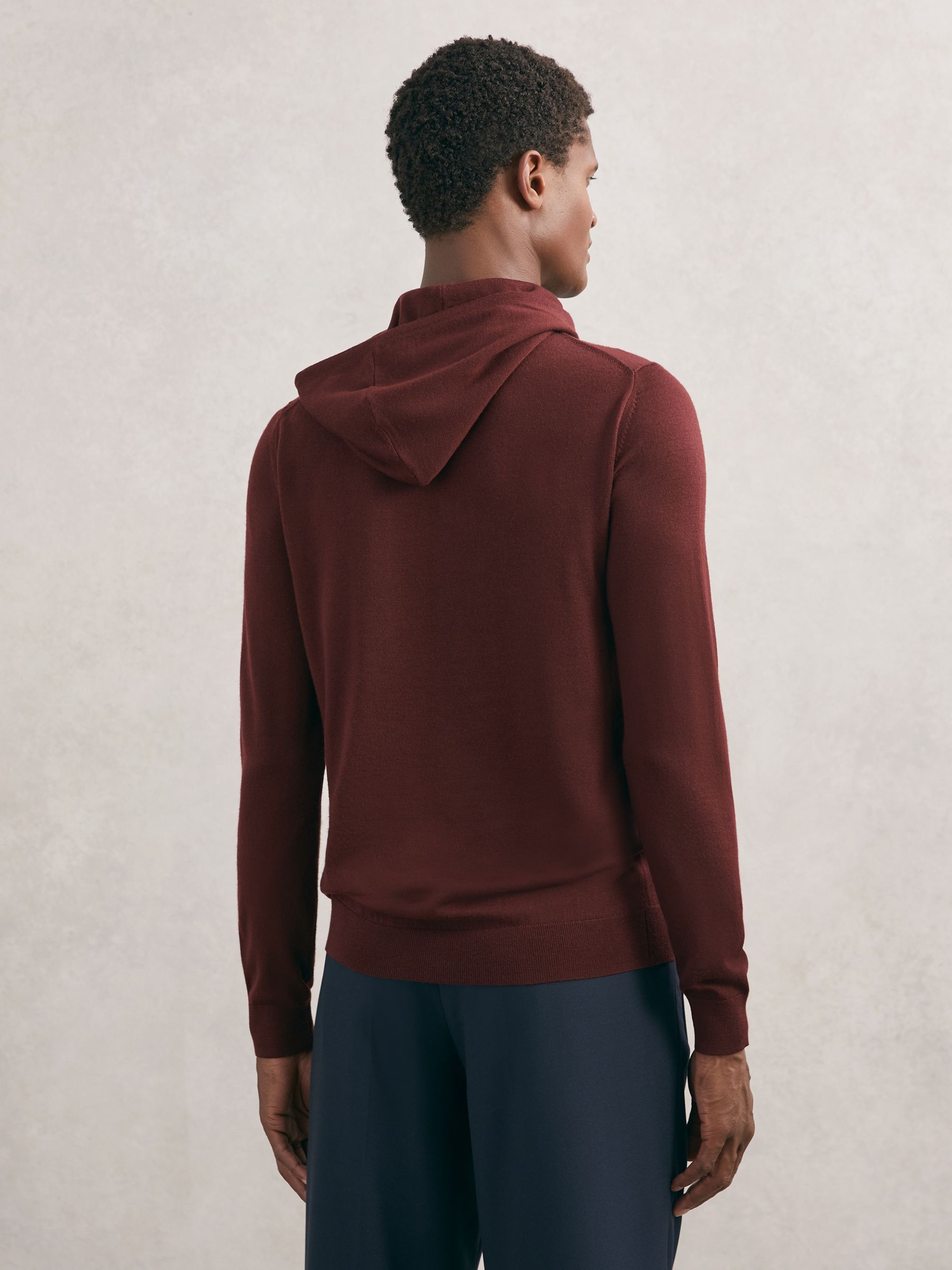 Buy Reiss Port Red Holland Wool Drawstring Hoodie from Next Romania