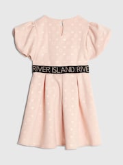 River Island Pink Girls Embossed Scuba Dress - Image 2 of 4