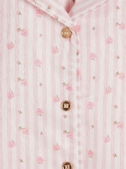 River Island Pink Girls Rosebud Stripe Satin Pyjamas - Image 5 of 5