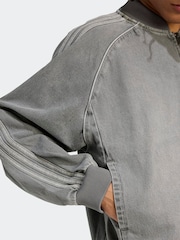 adidas Originals Grey Adicolor Loose SST Denim Black Wash Jacket - Image 4 of 6