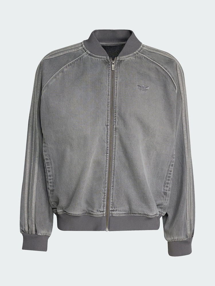adidas Originals Grey Adicolor Loose SST Denim Black Wash Jacket - Image 6 of 6