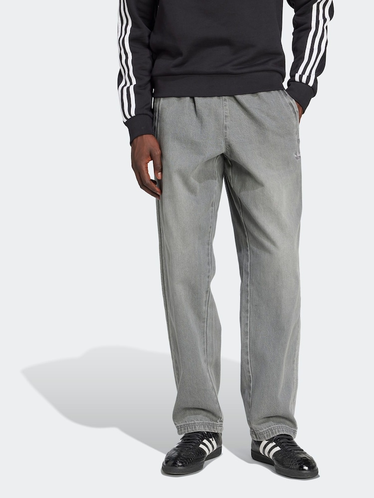 adidas Originals Grey Adicolor Loose Denim Jeans - Image 1 of 6