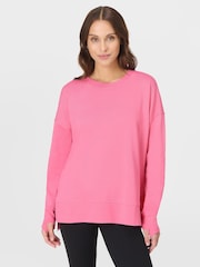 Sweaty Betty Pink After Class Longline Sweatshirt - Image 1 of 7