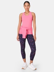 Sweaty Betty Black Liquid Dab Print 7/8 Length Power Embossed Workout Leggings - Image 4 of 9