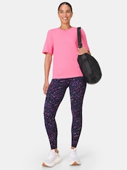 Sweaty Betty Black Liquid Dab Print 7/8 Length Power Embossed Workout Leggings - Image 5 of 9