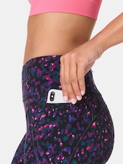 Sweaty Betty Black Liquid Dab Print 7/8 Length Power Embossed Workout Leggings - Image 7 of 9