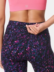 Sweaty Betty Black Liquid Dab Print 7/8 Length Power Embossed Workout Leggings - Image 8 of 9