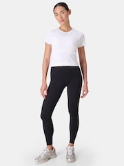 Sweaty Betty Black Wild Leopard Print 7/8 Length Power Embossed Workout Leggings - Image 3 of 9