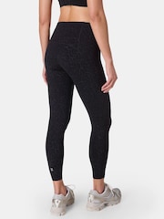 Sweaty Betty Black Wild Leopard Print 7/8 Length Power Embossed Workout Leggings - Image 5 of 9