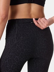 Sweaty Betty Black Wild Leopard Print 7/8 Length Power Embossed Workout Leggings - Image 7 of 9