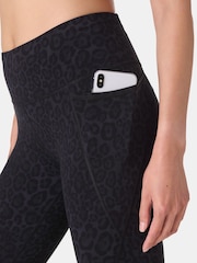 Sweaty Betty Black Wild Leopard Print 7/8 Length Power Embossed Workout Leggings - Image 8 of 9
