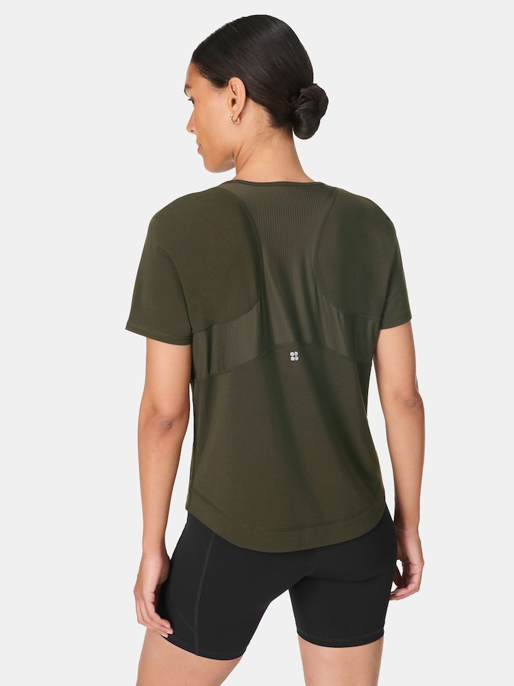 Sweaty Betty Green Breathe Easy Mesh T-Shirt - Image 2 of 6 Sweaty Betty Green Breathe Easy Mesh T-Shirt - Image 2 of 6