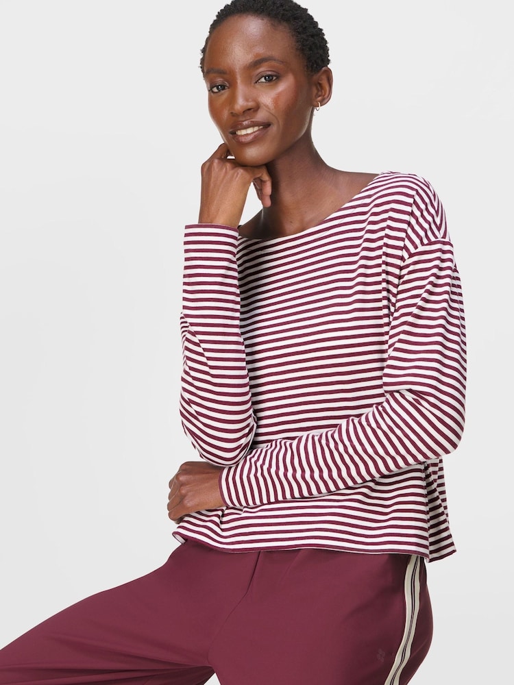 Sweaty Betty Pink Essential Slash Neck T-Shirt - Image 1 of 7 Sweaty Betty Pink Essential Slash Neck T-Shirt - Image 1 of 7