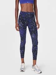 Sweaty Betty Blue 7/8 Length Power Embossed Workout Leggings - Image 3 of 9