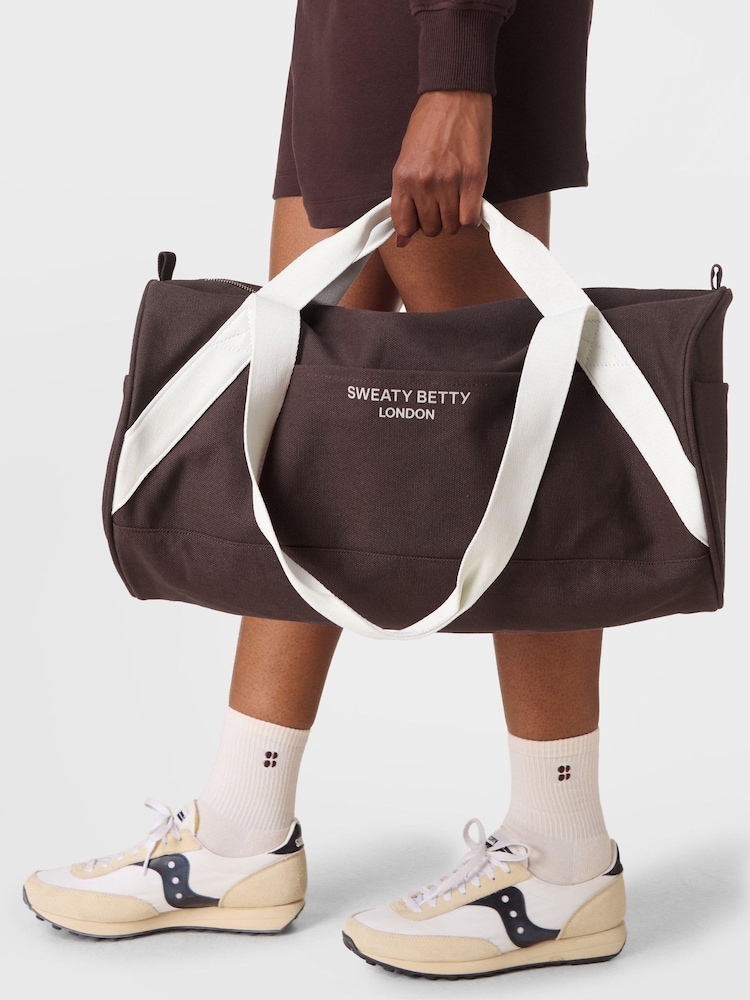 Sweaty Betty Brown Canvas Duffel Bag - Image 2 of 2 Sweaty Betty Brown Canvas Duffel Bag - Image 2 of 2